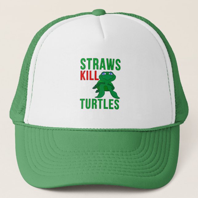 Straws Kill Turtles Truckerkappe (Vorderseite)