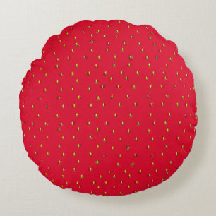 Strawsberry Hintergrund rot Rundes Kissen