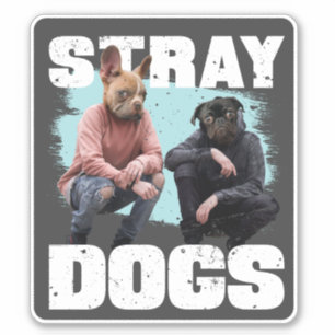 STRAY HUNGS FUNNY LEUTE MIT HUNDERKOPFEN AUFKLEBER