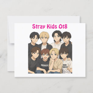 Stray Kids Anime Graphic Postkarte