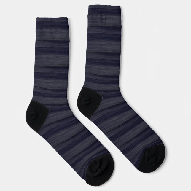 Streaky Blue and Gray Stripe Socken (Rechts)