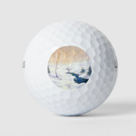 Stream in einer Schneewinterlandschaft (Weihnachts Golfball