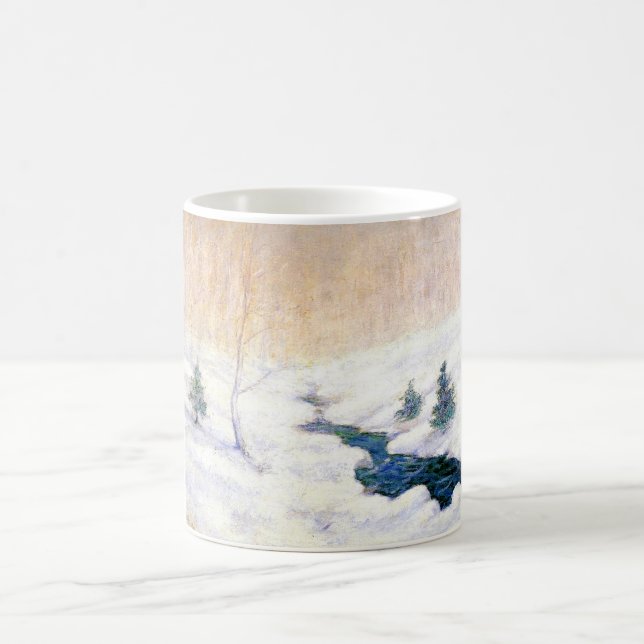 Stream in einer Schneewinterlandschaft (Weihnachts Kaffeetasse (Mittel)