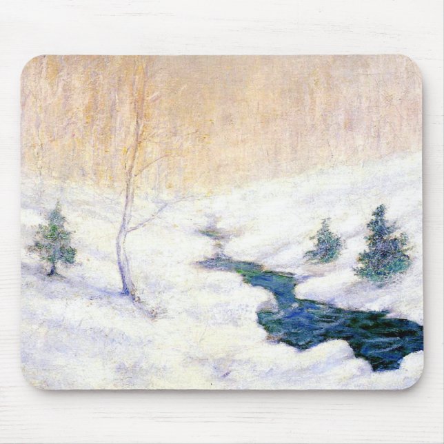 Stream in einer Schneewinterlandschaft (Weihnachts Mousepad (Vorne)