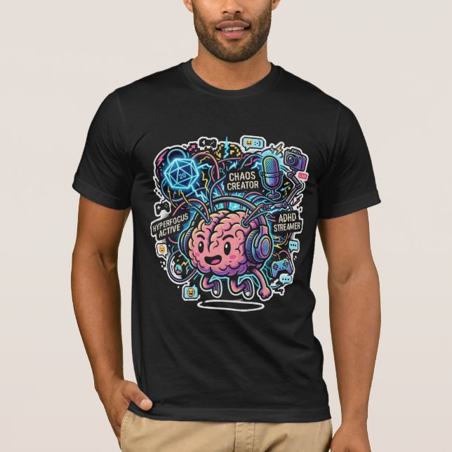 Streamer-Brainwaves-Hoodie T-Shirt (Vorderseite)
