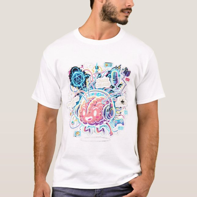 Streamer-Brainwaves-Hoodie T-Shirt (Vorderseite)
