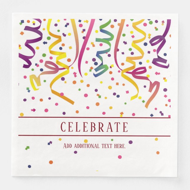 Streamer und Confetti Paper Napkin Serviette (Vorderseite)