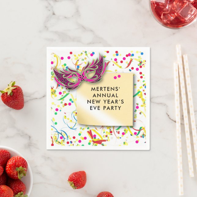 Streamers & Confetti Silvester Party Paper Serviette (Beispiel)