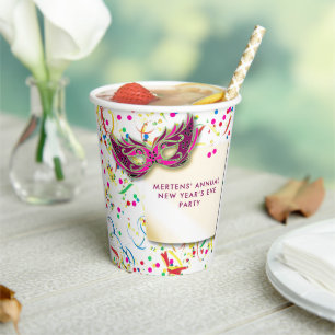 Streamers & Confetti Silvester-Party Pappbecher