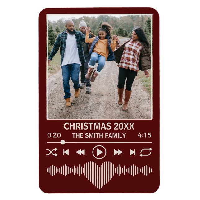 Streaming Music Red Player Foto Weihnachten Magnet (Vertikal)