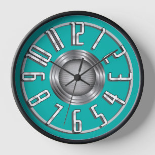Streamline Art-Deco-Wand-Uhr - Aqua Uhr