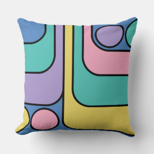 Streamline Moderne Retro Style Geometric Design Kissen