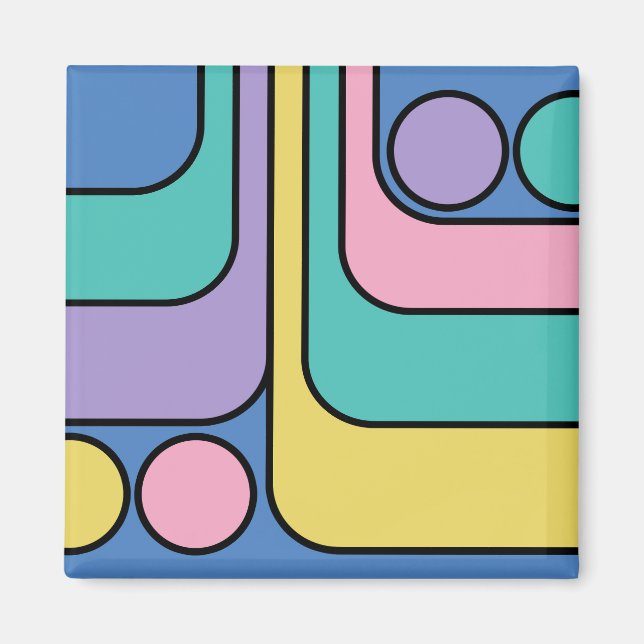 Streamline Moderne Retro Style Geometric Design Magnet (Vorne)