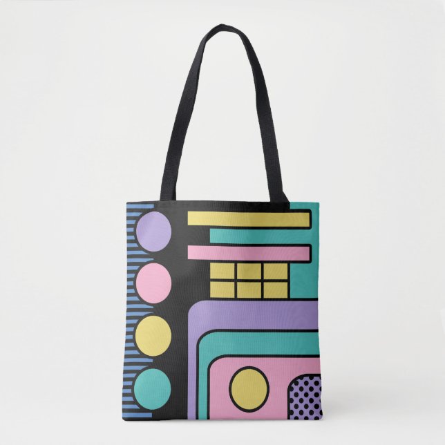 Streamline Moderne Retro Style Geometric Design Tasche (Vorderseite)