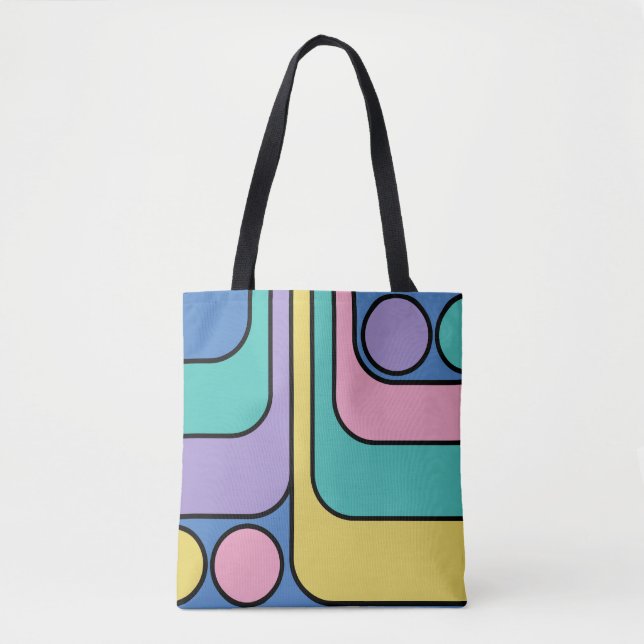 Streamline Moderne Retro Style Geometric Design Tasche (Vorderseite)