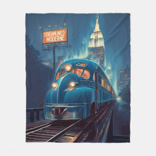 Streamline-Moderne Vintage New York Express Fleecedecke