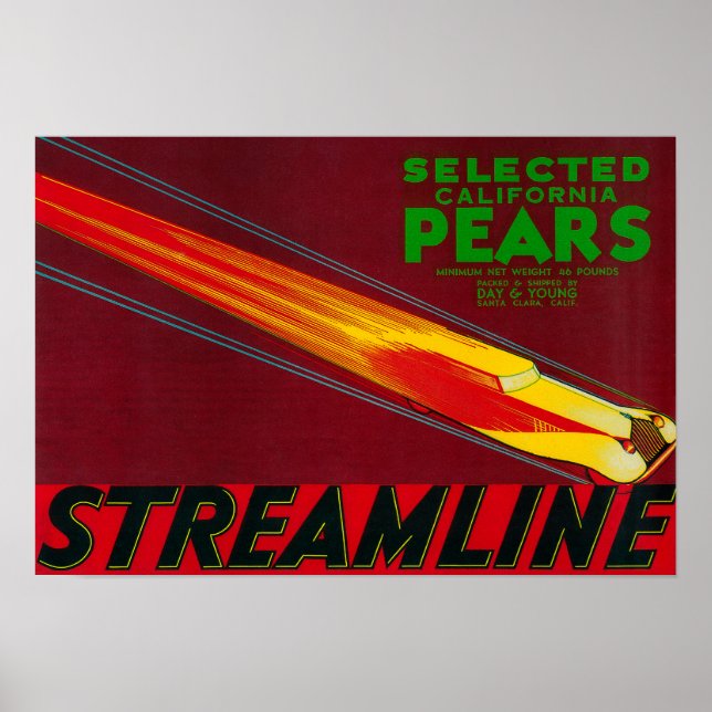 Streamline Pear Crate LabelSanta Clara, CA Poster (Vorne)