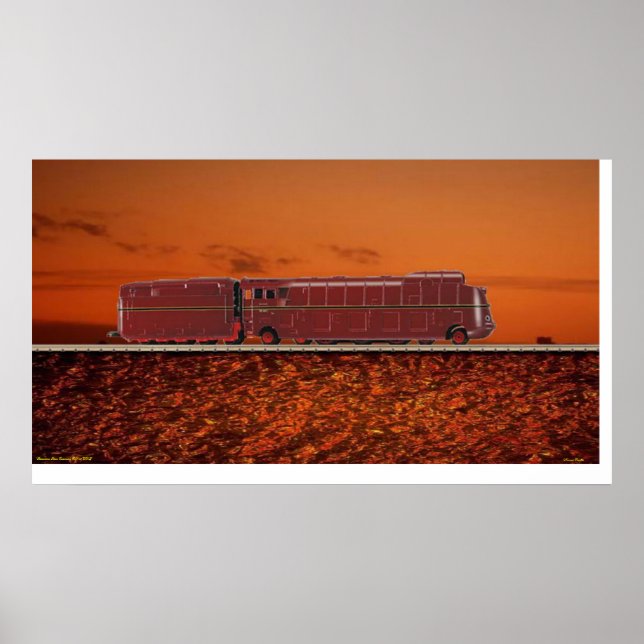 Streamlines Dampflokomotive Poster (Vorne)