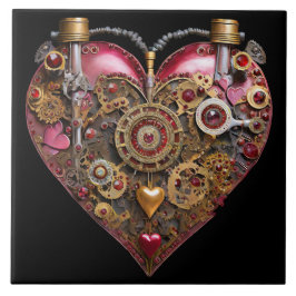 Streampunk-Herz-Rubin-Valentinstag Fliese
