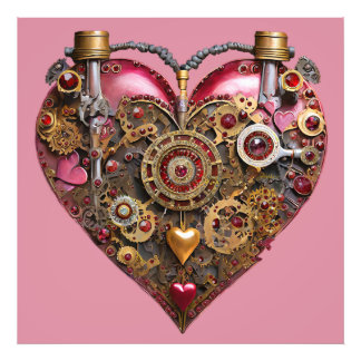 Streampunk-Herz-Rubin-Valentinstag Fotodruck