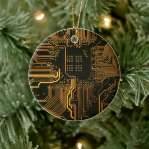 Streber Nerd Leiterplatte Orange Elektronische Lei Keramik Ornament