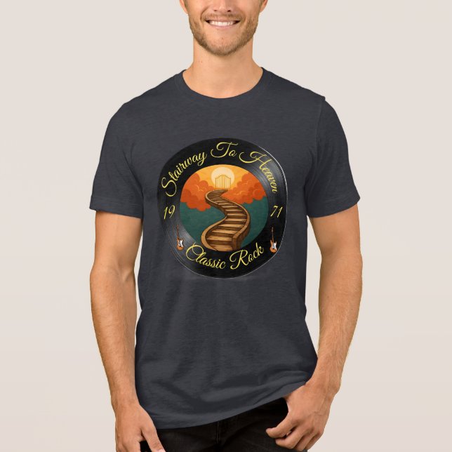 STRECKE BIS HEAVEN ROCK T-SHIRT Tri-Blend SHIRT (Vorderseite)