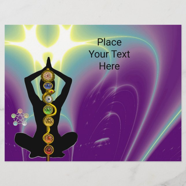 STRECKE DER ASCLEPIUS,7 CHAKRAS YOGA LOTUS POSE Li Flyer (Vorne)