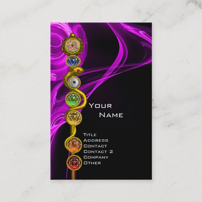 STRECKE DER ASCLEPIUS,7 CHAKRAS YOGA LOTUS POSE Li Visitenkarte (Vorderseite)