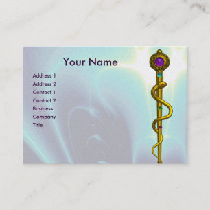 STRECKE DER ASCLEPIUS-Gold-Heilung Blau Aquamarin Visitenkarte