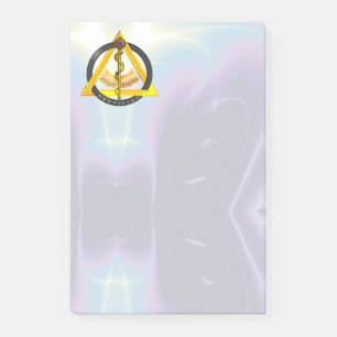 STRECKE DES ASCLEPIUS DENTIST DENTISTRY SYMBOL Blu Post-it Klebezettel