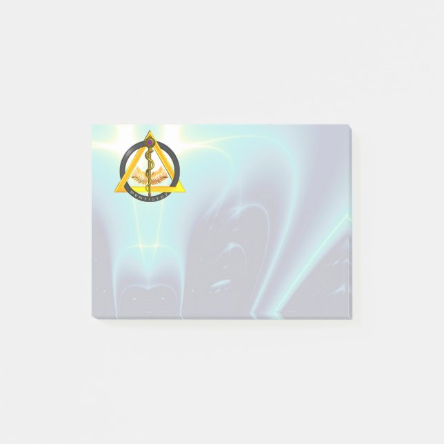 STRECKE DES ASCLEPIUS-ZAHNSYSTEMS Aquamarin Post-it Klebezettel (Vorderseite)