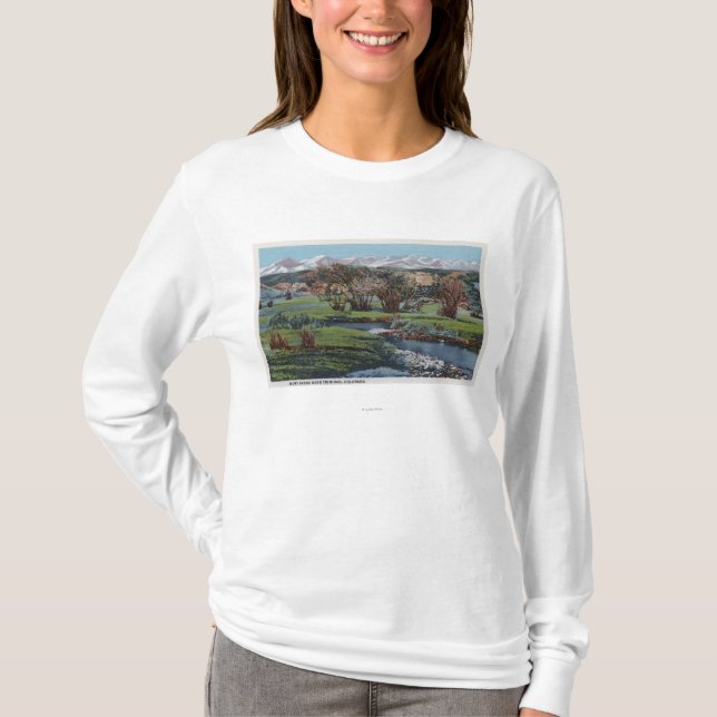 Strecke Trinidads, Colorado - Snowy-u. Tal-Ansicht T-Shirt (Vorderseite)
