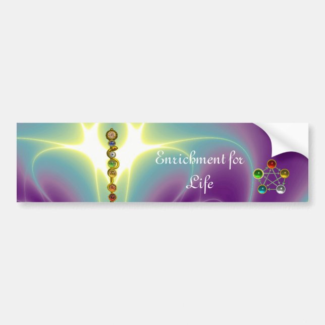 STRECKE VON ASCLEPIUS 7 CHAKRAS,YOGA,SPIRITUELLE E AUTOAUFKLEBER (Vorne)