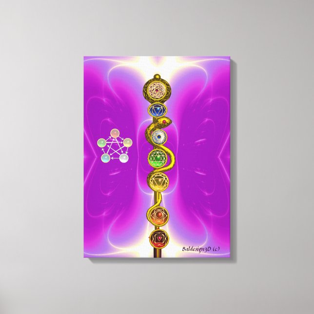 STRECKE VON ASCLEPIUS 7 CHAKRAS,YOGA,SPIRITUELLE E LEINWANDDRUCK (Vorderseite)