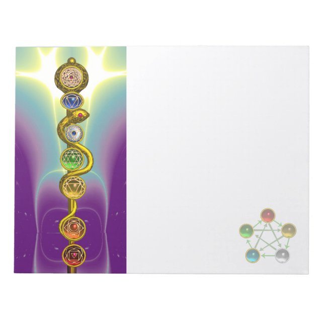 STRECKE VON ASCLEPIUS 7 CHAKRAS,YOGA,SPIRITUELLE E NOTIZBLOCK (Vorderseite)