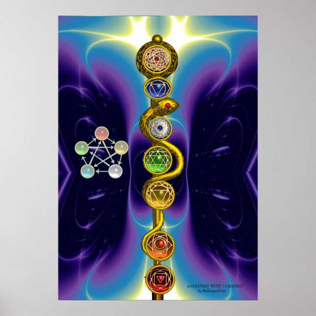 STRECKE VON ASCLEPIUS 7 CHAKRAS,YOGA,SPIRITUELLE E POSTER (Vorne)