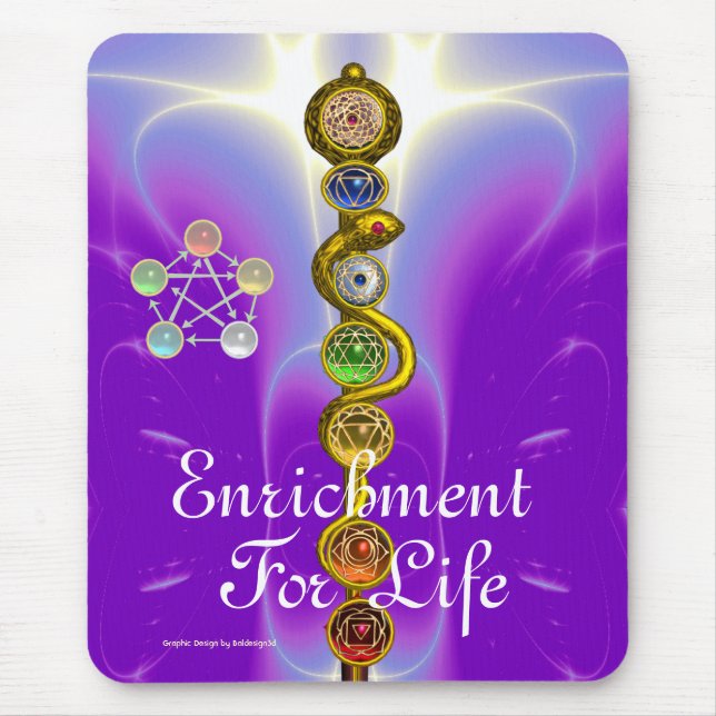 STRECKE VON ASCLEPIUS,7 SCHAKRAS,YOGA,SPIRITUELLE  MOUSEPAD (Vorne)