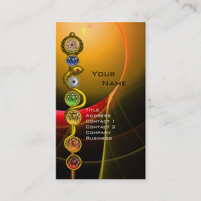 STRECKE VON ASCLEPIUS,7 SCHAKRAS,YOGA,SPIRITUELLE  VISITENKARTE (Vorderseite)