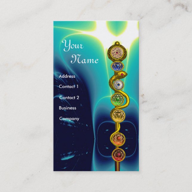 STRECKE VON ASCLEPIUS,7 SCHAKRAS,YOGA,SPIRITUELLE  VISITENKARTE (Vorderseite)