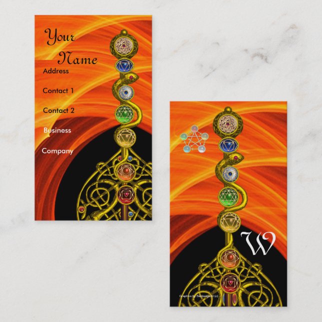 STRECKE VON ASCLEPIUS,7 SCHAKRAS,YOGA,SPIRITUELLE  VISITENKARTE (Vorne/Hinten)