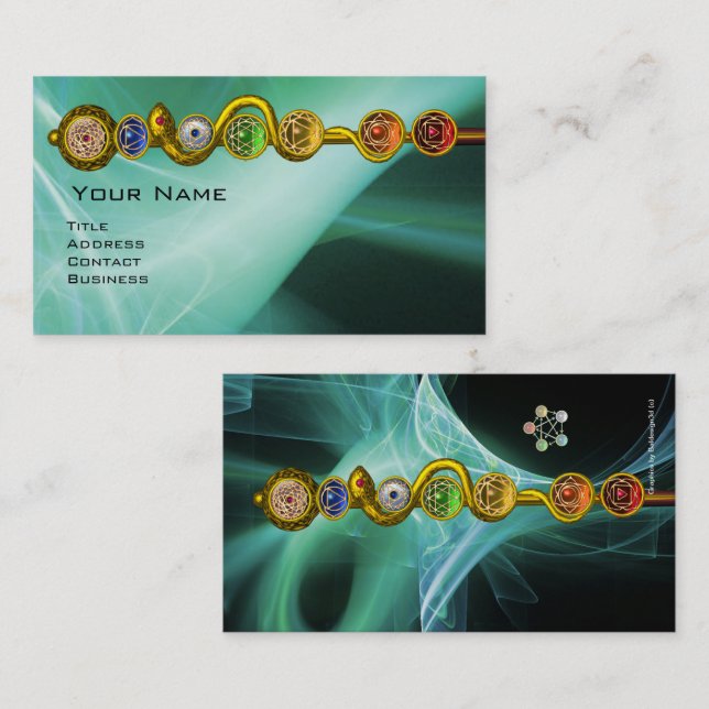 STRECKE VON ASCLEPIUS,7 SCHAKRAS,YOGA,SPIRITUELLE  VISITENKARTE (Vorne/Hinten)