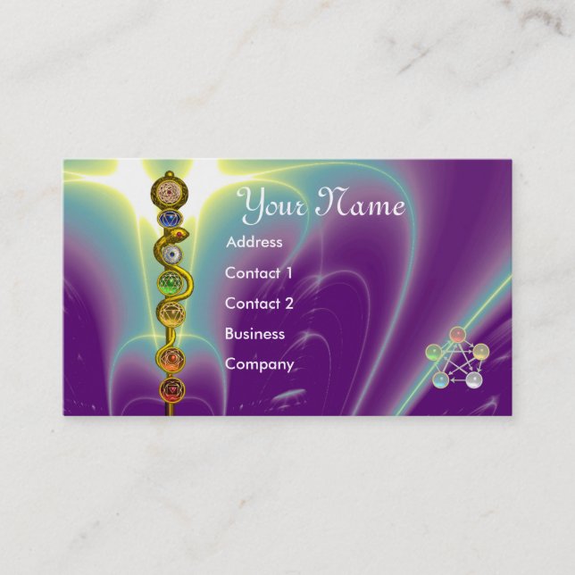STRECKE VON ASCLEPIUS,7 SCHAKRAS,YOGA,SPIRITUELLE  VISITENKARTE (Vorderseite)