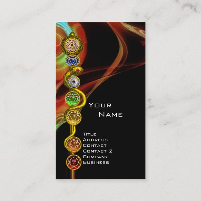 STRECKE VON ASCLEPIUS,7 SCHAKRAS,YOGA,SPIRITUELLE  VISITENKARTE (Vorderseite)