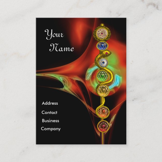 STRECKE VON ASCLEPIUS,7 SCHAKRAS,YOGA,SPIRITUELLE  VISITENKARTE (Vorderseite)