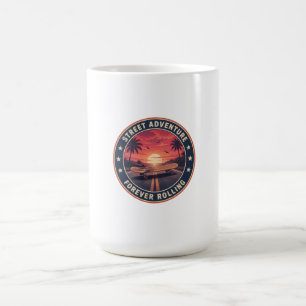 Street Adventure Skateboard & Palmenbaum Sonnenunt Kaffeetasse