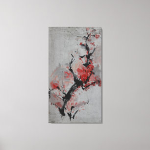 Street Art-Cherry-Blüten auf einem Leinwanddruck