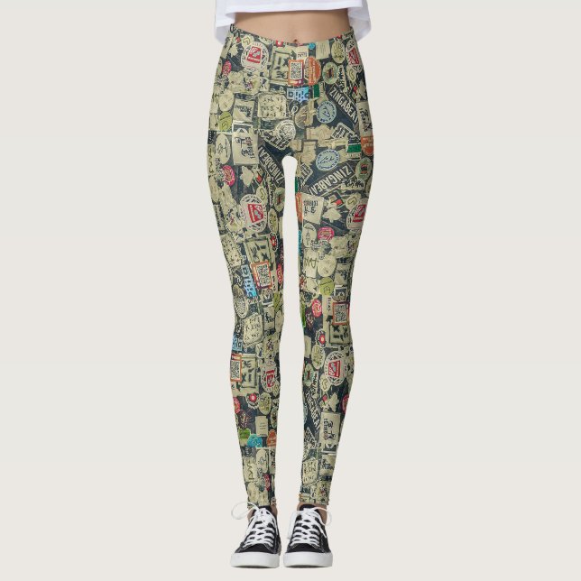 Street Art Collage Leggings (Vorderseite)