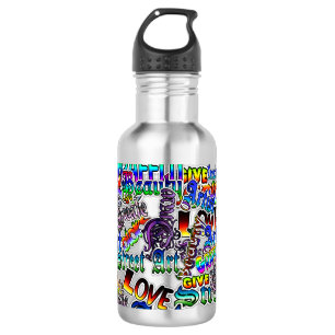 Street Art Graffiti Artist Begriffe Wasser Flasche Trinkflasche