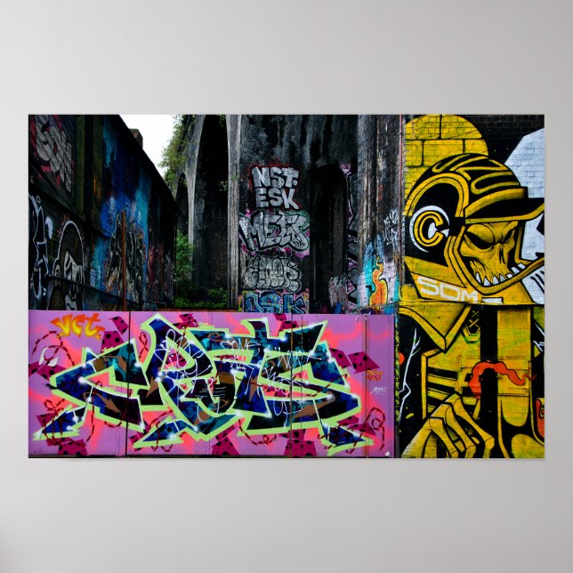 Street Art Graffiti Digbeth Birmingham UK Poster (Vorne)