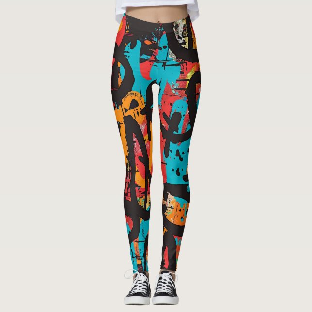 Street Art Graffiti Leggings (Vorderseite)